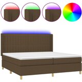 box spring s madracem LED tamnosmeđi 200x200 cm tkanina | shoptok.hr