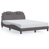  The Living Store Posteljni okvir z vzglavjem siv 140x190 cm umetno usnje - Posteljni Okvir, (21497431) | Shoptok.si