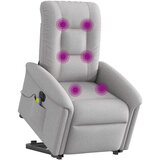 Maison Chic Električni masažni naslanjač - Relax naslanjač s funkcijo vstajanja siv blago, (22042540) | Shoptok.si