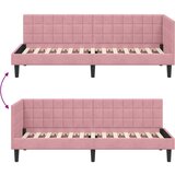  Kutni okvir kreveta Ružičasta 80 cm x 200 cm Baršun | shoptok.hr