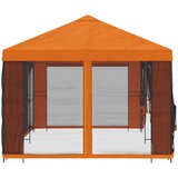 Paviljon s bočnim stranama 6 x 3 m Narančasta Poliester i čelik | shoptok.hr