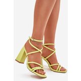 Boto Women Sandals On Heel With Straps Lime Ciarilora | ePonuda.com
