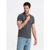 Ombre BASIC men's single color pique knit polo shirt - graphite | Shoptok.si