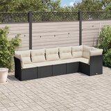 Maison Chic Seti vrtnega pohištva - Vrtna garnitura - Vrtni pohištvo set 6-delna z blazinami črna poli ratan, (21813325) | Shoptok.si