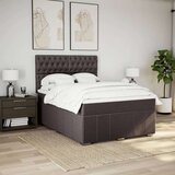 vidaXL Box spring postelja z vzmetnico temno rjava 160x200 cm blago, (21307868) | Shoptok.si