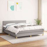  Box spring postelja z vzmetnico svetlo siva 180x200 cm blago, (20899157) | Shoptok.si