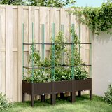  Vrtna sadilica s rešetkom smeđa 120 x 40 x 142,5 cm PP | Eponuda.com