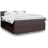  Krevet s oprugama i madracem tamnosmeđi 200x200 cm od tkanine | shoptok.hr