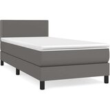  Box spring postelja z vzmetnico siva 80x200 cm umetno usnje, (20899971) | Shoptok.si