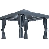  Sjenica sa zastorima i LED svjetlosnim trakama 3 x 3 m antracit | shoptok.hr