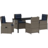  5-delni set za vrt z jedilnimi mizami iz sivega poli ratana, (22087901) | Shoptok.si