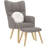 vidaXL Stol za sproščanje s stolčkom za noge taupe blago | Shoptok.si