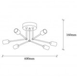 Opviq Vsilica SPAROW, crna, metal, 60 x 60 cm, visina 16 cm, 6 X E27 40 W, Sparrow - 1231 | shoptok.hr