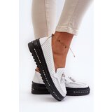EVENTO White Women's Leather Platform Moccasins Assetnima | shoptok.hr