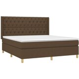  Box spring postelja z vzmetnico temno rjava 160x200 cm blago, (20899395) | Shoptok.si