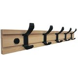 WALTECO Zidna lajsna s kukicama (D x Š x V: 500 x 45 x 80 mm, Broj kuka: 5 Kom., Drvo) | shoptok.hr