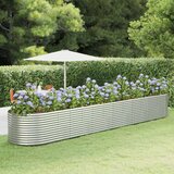 vidaXL visoka greda srebrna 554x100x68 cm prašno premazano jeklo | Shoptok.si