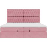  Okvir kreveta s madracima ružičasti 200x200cm baršunasti | shoptok.hr