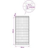  Gabion s žicom debljine 3,5 mm i mrežom 5x10 cm 50x30x100 cm | shoptok.hr