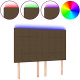 Maison Chic led posteljno vzglavje - vzglavna omarica - nočna omarica temno rjavo 144x5x118/128 cm blago, (21708476) | Shoptok.si