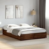  Okvir kreveta smeđi hrast 140x200cm konstruirano drvo i metal | shoptok.hr