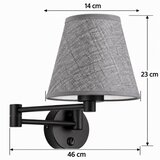 Brilagi Zidna lampa NUBILA 1xE27/15W/230V siva/crna | Eponuda.com