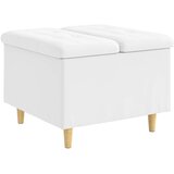  Otoman za pohranu Bijeli 60 x 60 x 45 cm Umjetna koža | shoptok.hr