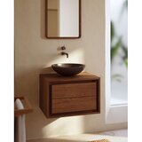 Kave Home nizka/stenska omarica za pod umivalnik iz masivnega tika v naravni barvi 60x40 cm kenta | Shoptok.si
