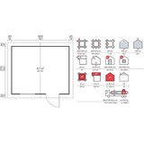 Male kuće Drvena vrtna kućica Caroline B 320 × 290 cm sa šindrom | shoptok.hr