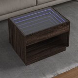 Furnova Klubska mizica z neskončnimi LED rjavi hrast 70x50x50 cm, (21914421) Cene