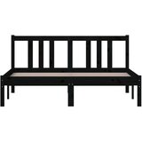  Posteljni okvir črn iz trdnega lesa 135x190 cm 4FT6, (20643154) | Shoptok.si