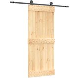  Klizna vrata s priborom za montažu 85 x 210 cm masivna borovina | shoptok.hr