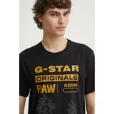 G-star Raw Bombažna kratka majica moška, črna barva, D24681-336
