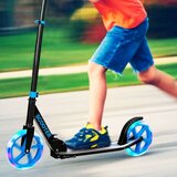 Skuter sklopiv i podesiv po visini, nosivost 100 kg, 2 LED kotača - plavi | shoptok.hr