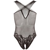 Mandy mystery Line Brezšiven bodi z odprtim mednožjem, črn | Shoptok.si