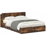 Okvir kreveta s pohranom s ladicama Dimljeni hrast 135 x 190 cm | shoptok.hr