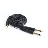 Audio kabl, 3.5mm stereo muški ulaz na 2x6.35mm mono muški ulaz, 1.5m, Crni Cene