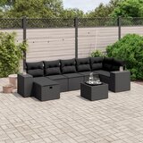 vidaXL 8-dijelni set vrtnih sofa od poliratana s jastucima crni | shoptok.hr
