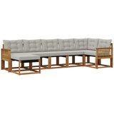 vidaXL Zunanja garnitura za sedenje 7 pcs Naravna in svetlo siva, (5000279602) | Shoptok.si