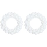 Vijenci s božićnim kuglicama 2 pcs Bijelo 33 x 33 x 7 cm | shoptok.hr