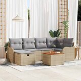  Sjedeća garnitura za vrt 7 kom. Bež poliratan 232,5 x 122,5 x 85 cm | shoptok.hr