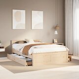 Maison Chic Posteljni okvir - Dvoposteljna postelja - Zakonska postelja brez vzmetnice z vzglavjem 140x190 cm borovina-J13518, (21767923) | Shoptok.si