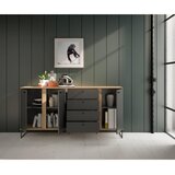 XORA komoda, antracit, barve hrasta | Shoptok.si