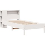 vidaXL Knjižna postelja brez ležišča bela 90x190cm trdna borovina | Shoptok.si