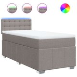 vidaXL Krevet s oprugama i madracem smeđesivi 90x200 cm od tkanine | shoptok.hr