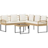  Sjedeća garnitura za vrt 2 pcs Prirodna Poli Rattan Čelik | shoptok.hr