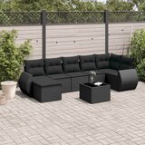  8-dijelni set vrtnih sofa od poliratana s jastucima crni | shoptok.hr
