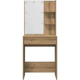  Toaletni stolić s LED-om Artisan hrastovinom izrađenim drvom Smeđa 60 x 40 x 140 cm | shoptok.hr