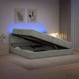  LED krevet za pohranu s madracem Svjetlosiva 200 x 200 cm | shoptok.hr
