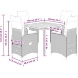  5-dijelni vrtni bistro set od poliratana s jastucima crni | shoptok.hr